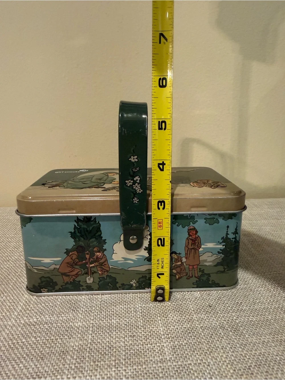 Girl Scouts Nostalgic 1920s Metal Tin Storage Box Lunchbox Handle⁠